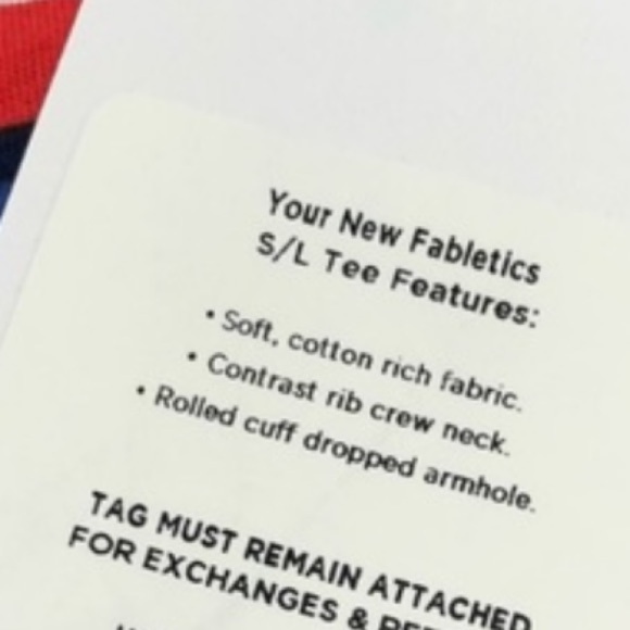 Fabletics red white blue crew neck short sleeve muscle t-shirt - Picture 8 of 10